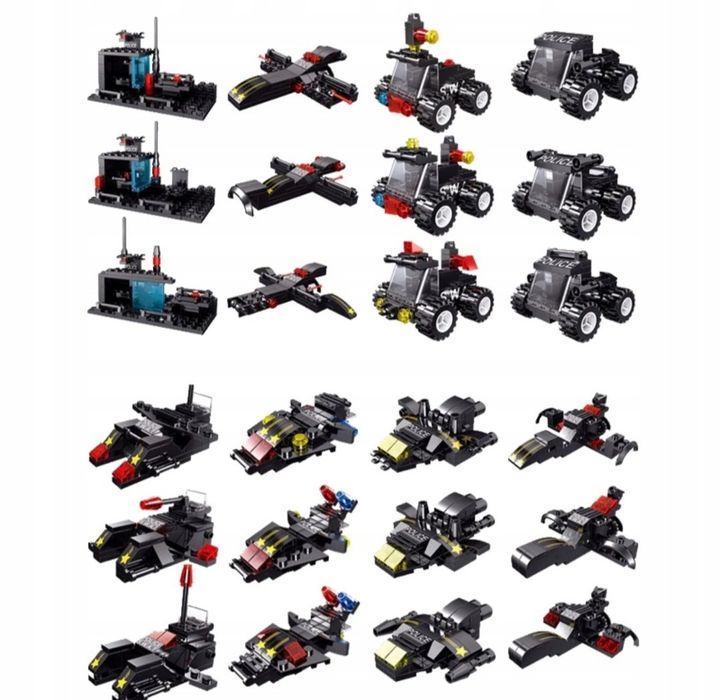 Klocki konstrukcyjne zestaw klocków policja robot samolot 500elementów