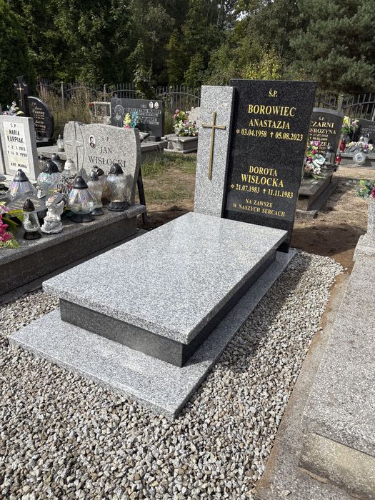 NAGROBEK POMNIK granitowy  Piękny NowoczesnyWYSOKIE TABLICE z montażem