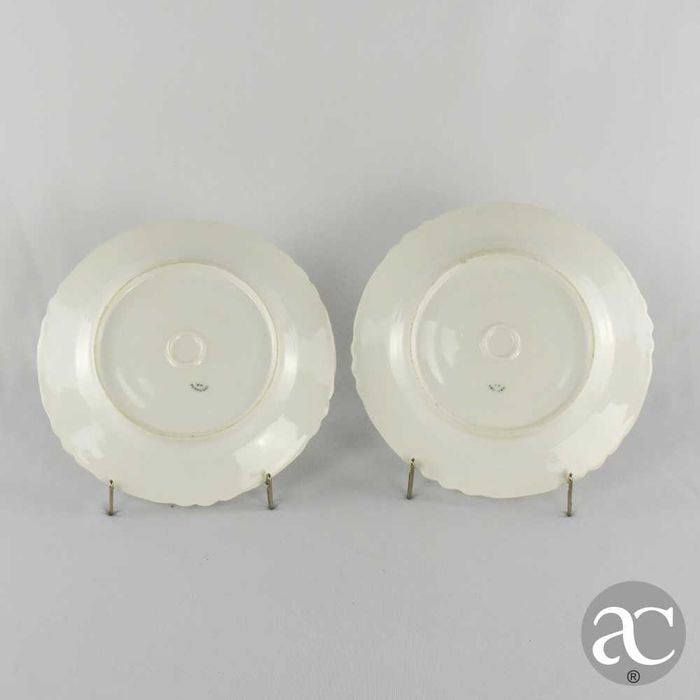 Par de pratos Arte Nova, porcelana Vista Alegre