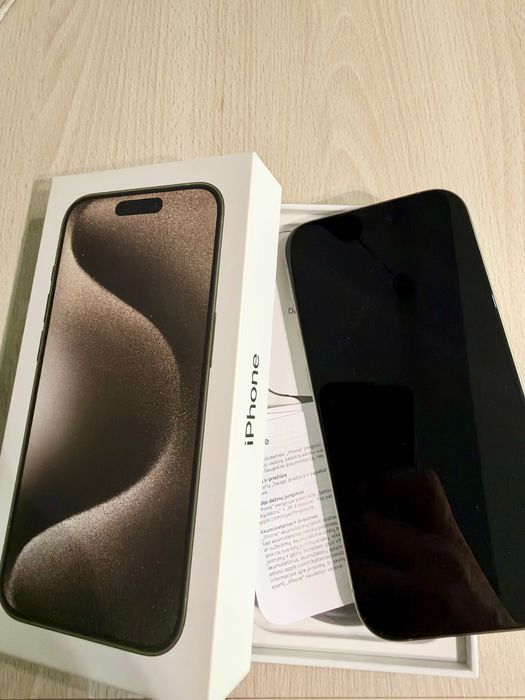 Iphone 15 PRO 256 GB Natural Titanum - Stan idealny + etui