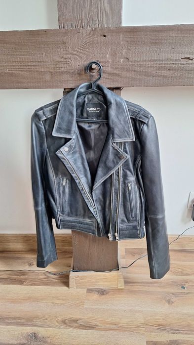 Nowa kurtka skórzana Barneys Original typu Biker ramoneska skóra owcza
