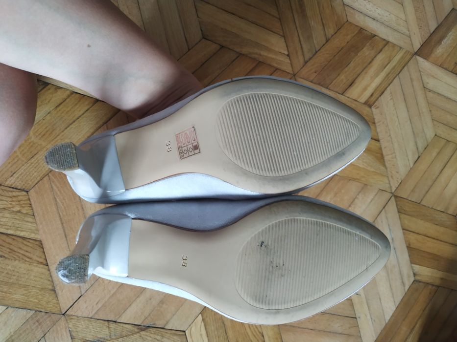 Czółenka damskie szare