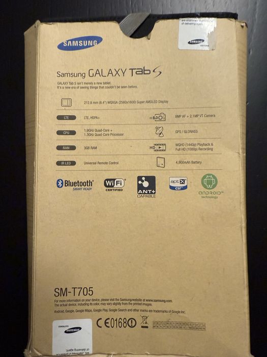 Tablet samsung galaxy tab s 16gb
