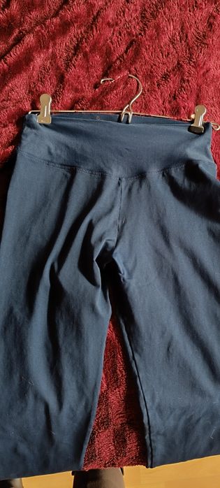 Calças leggings lycra azuis tamanho M, usadas