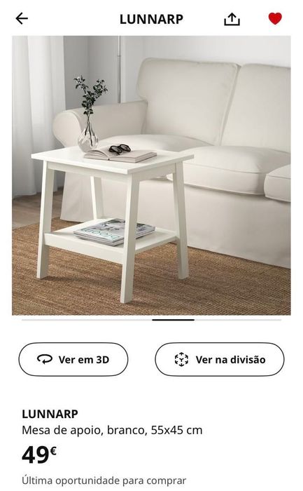 Mesa de apoio IKEA LUNNARP