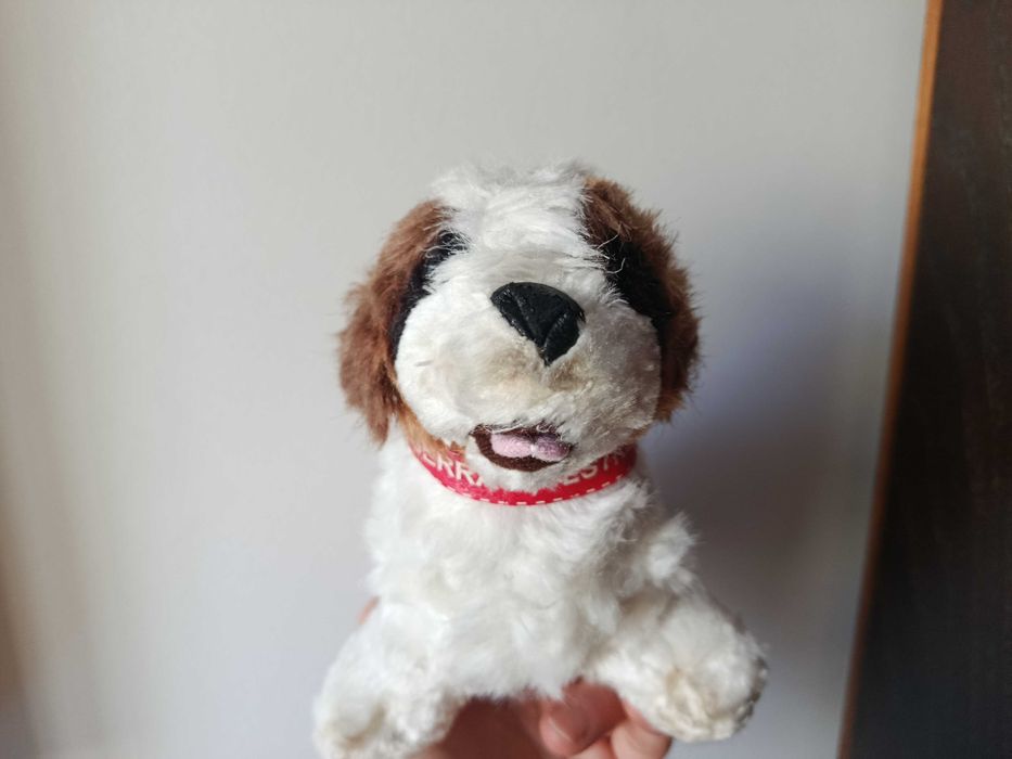 Peluche cão São Bernardo cesto da higiene bebe