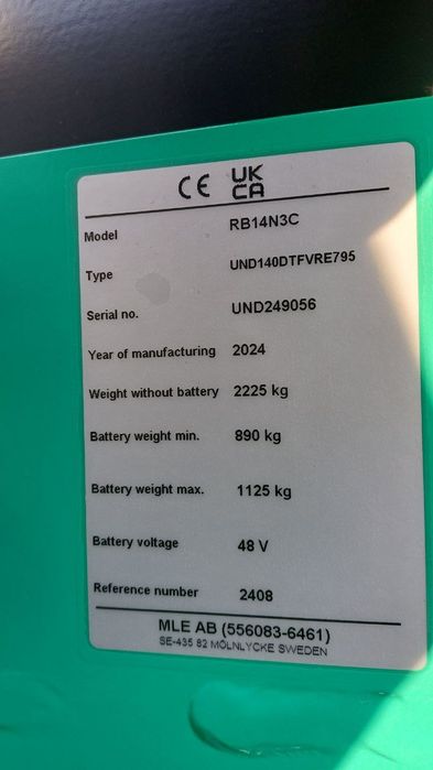 Rich truck Mitsubishi RB20N3
 з Li-ion АКБ 48v/460Ah, зарядний пристрі