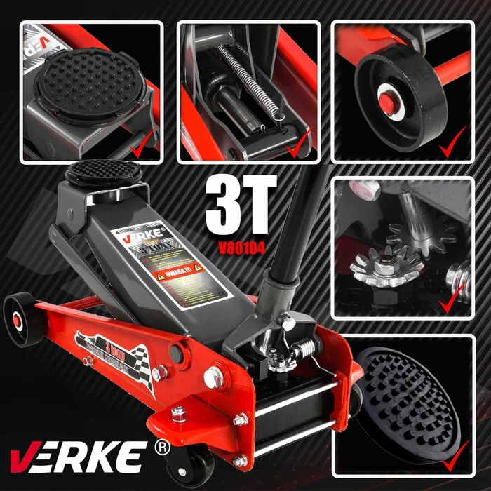 PODNOŚNIK SAMOCHODOWY Hydrauliczny Żaba Lewarek 3T Tony Mocny Solidny