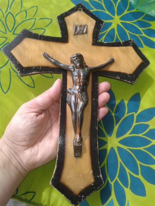 Tanie, Okazja, Starodawny, zabytkowy krzyż, krucyfiks