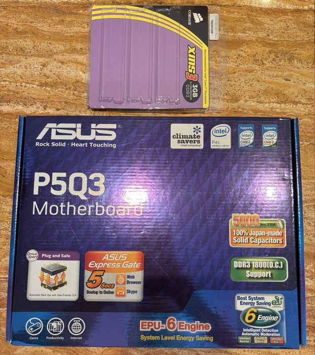 Motherboard Asus P5Q3 com CPU e RAM
