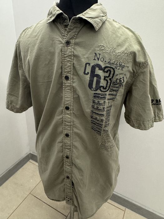 Camp David khaki letnia markowa koszula M/L bawełna na lato extra stan