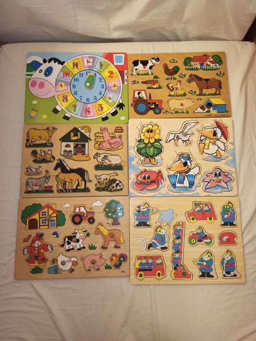 Puzzle drewniane dla 2 latka