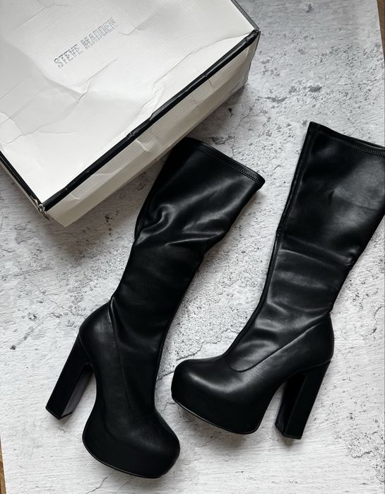 Botki kozaki na platformie Steve Madden Tantalizer damskie czarne 39