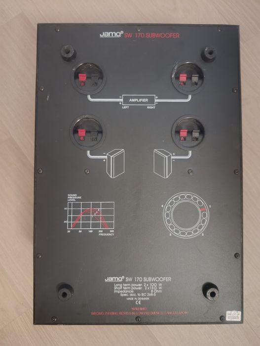 Jamo SW 170 – pasywny subwoofer | Made in Denmark | Stereo / Vintage
