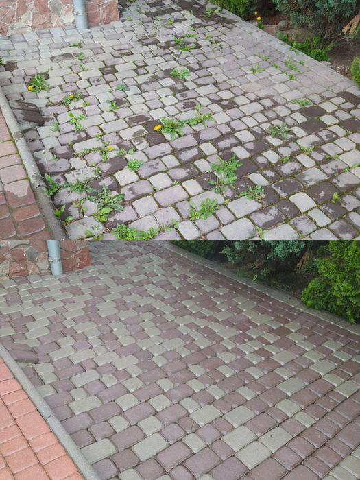 Миття бруківки фасаду парканів