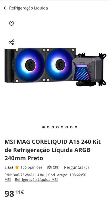 Caixa computador e Walter Cooler