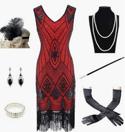 Przebranie lata 20 30 Wielki Gatsby i dodatki rozm S M