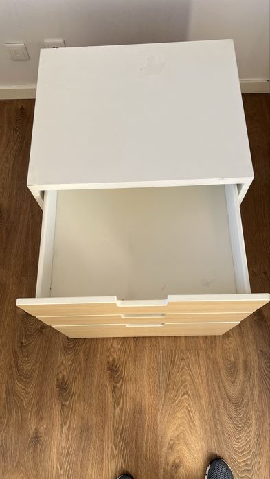 Cómoda IKEA STUVA 3 Gavetas – Madeira/Bétula + Branco – Arrumação