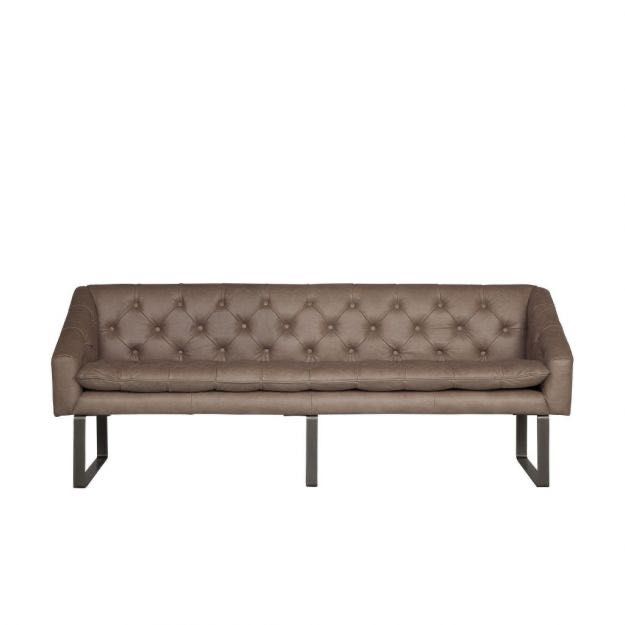 !! Banco Sofá em Pele Taupe - 220x80x69cm - NOVO !!