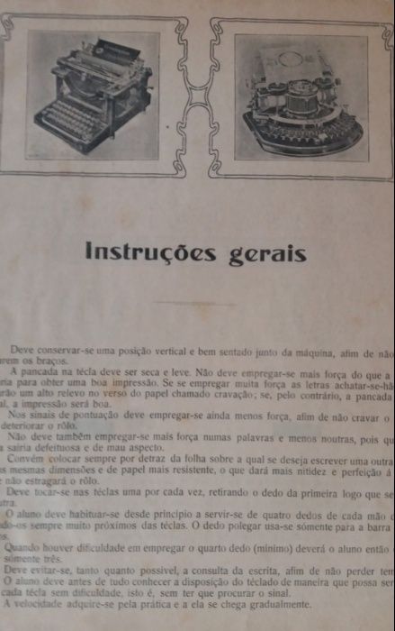 Exercícios dactilográficos de 1912-Escola Prática Comercial Raul Dória