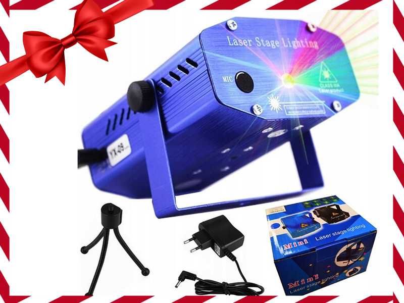 Nowoczesny PROJEKTOR LASEROWY Dyskotekowy Światła Led Laser (OKAZJA)