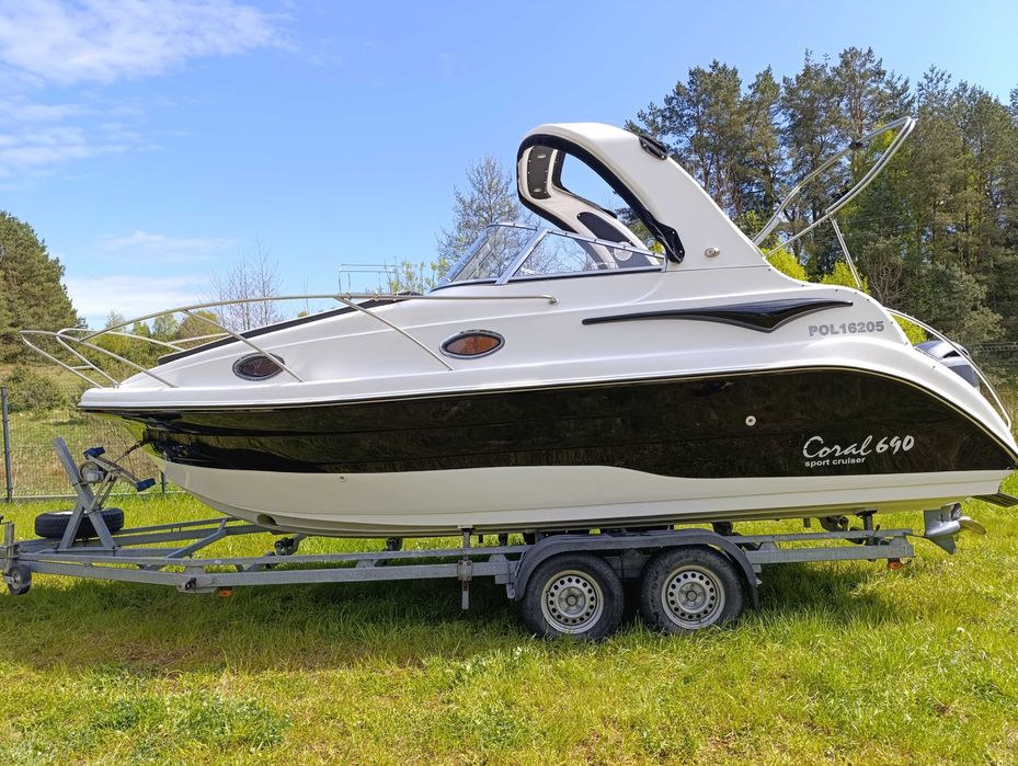 Jacht motorowy Coral 690 jak 750 150KM Yamaha motorówka, kabinowy 2016