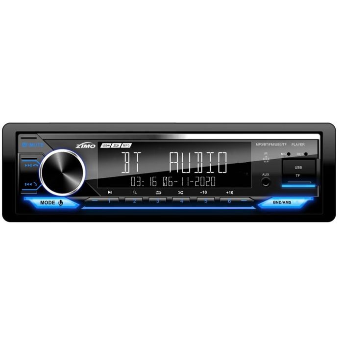 Autorrádio ZIMO ZM01BT com Bluetooth / USB / ISO (Completo e Pronto a Instalar)