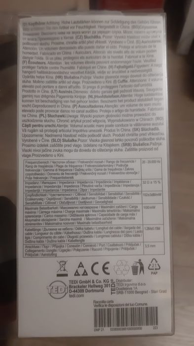 Słuchawki nowe, komplekt 2 szt , zapakowane