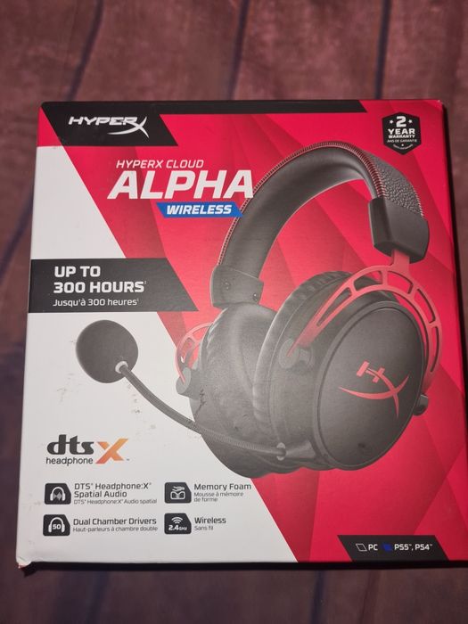Słuchawki bezprzewodowe HyperX Cloud Alpha Wireless — Bateria do 300h!