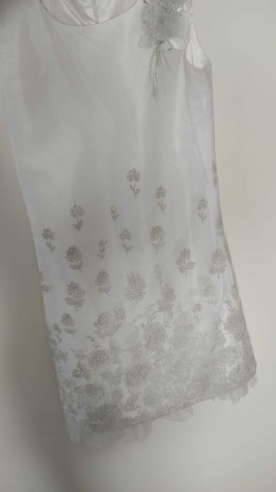 Vestido de menina - cerimônia cinza com tule, novo