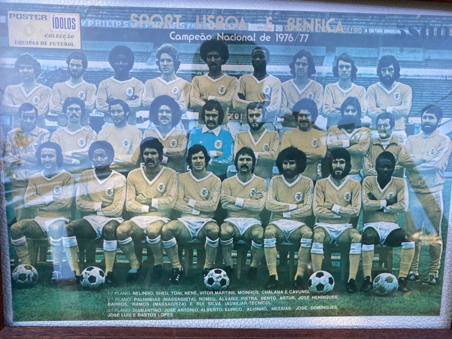 Quadro com Poster do Benfica campeão nacional 76/77