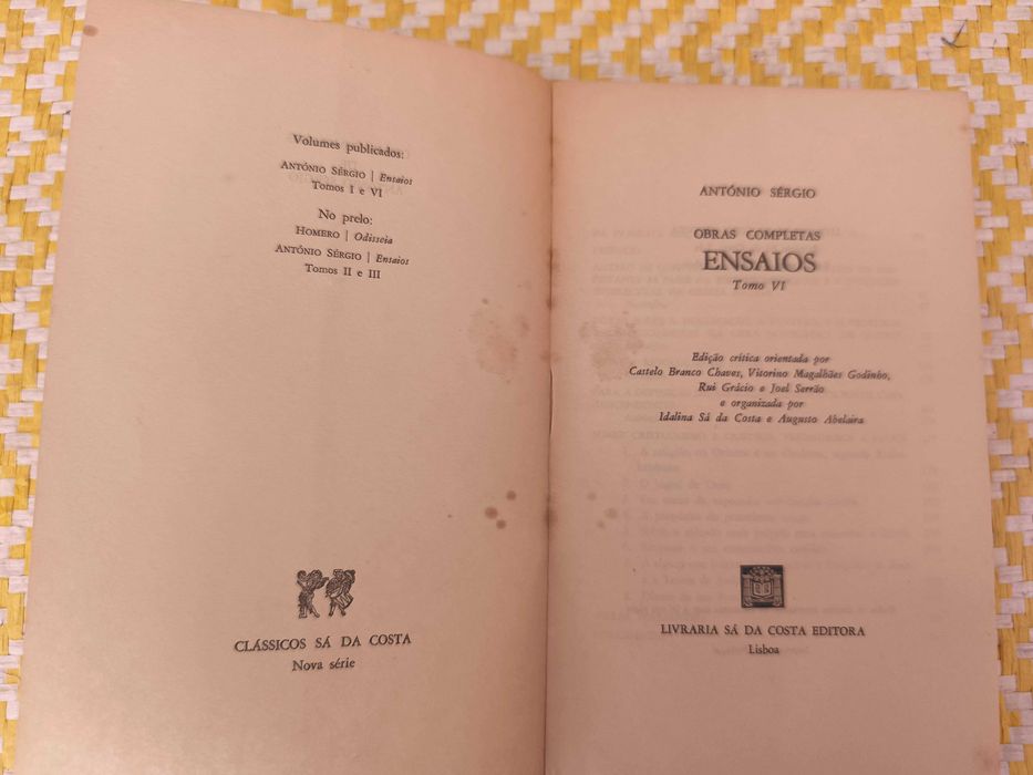 Ensaios Tomo VI – 
António Sérgio