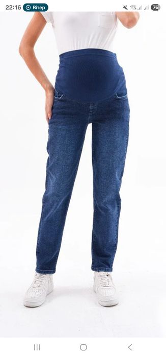 Джинси для вагітних сині Mom, M, 550 грн.
