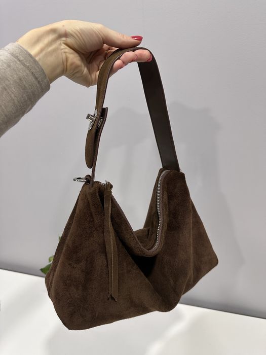 Сумка замшевая натуральная шоколадного цвета/замшева сумка