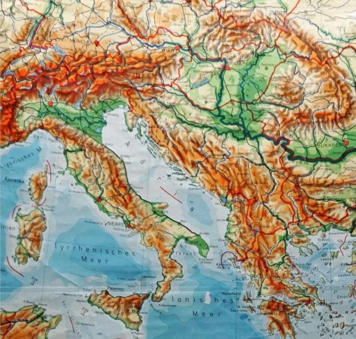 Mapa antigo Mediterrâneo