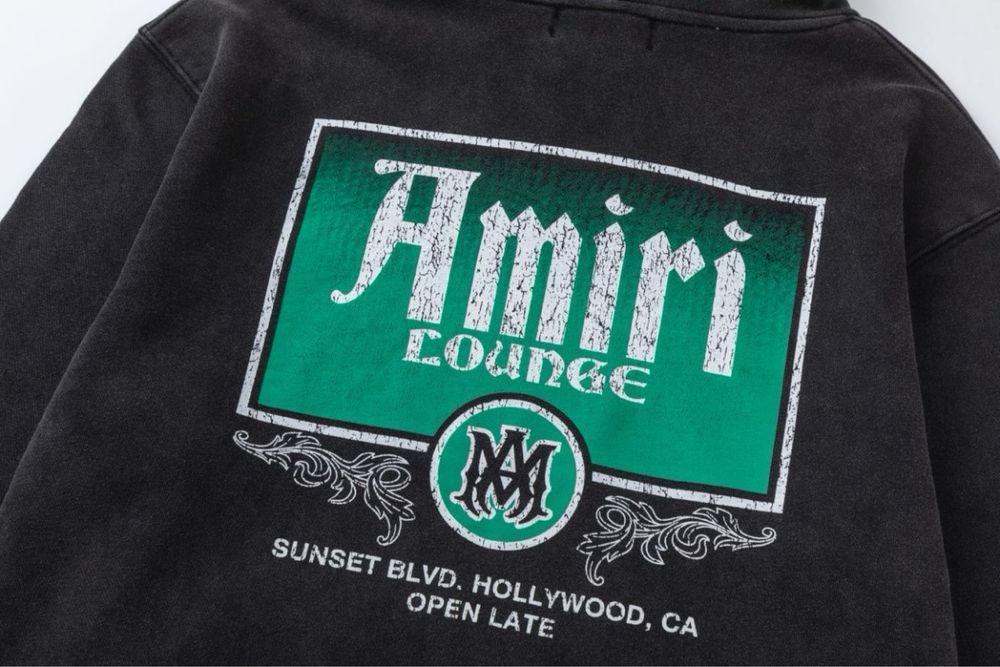 Худи AMIRI оверсайз мужское черное оригинал унисекс