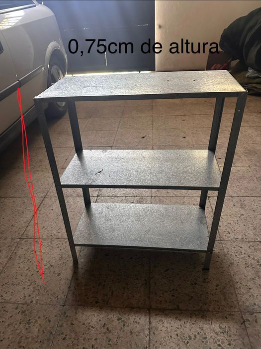 Estante Metálica Galvanizada 3 Prateleiras – 75 cm Altura