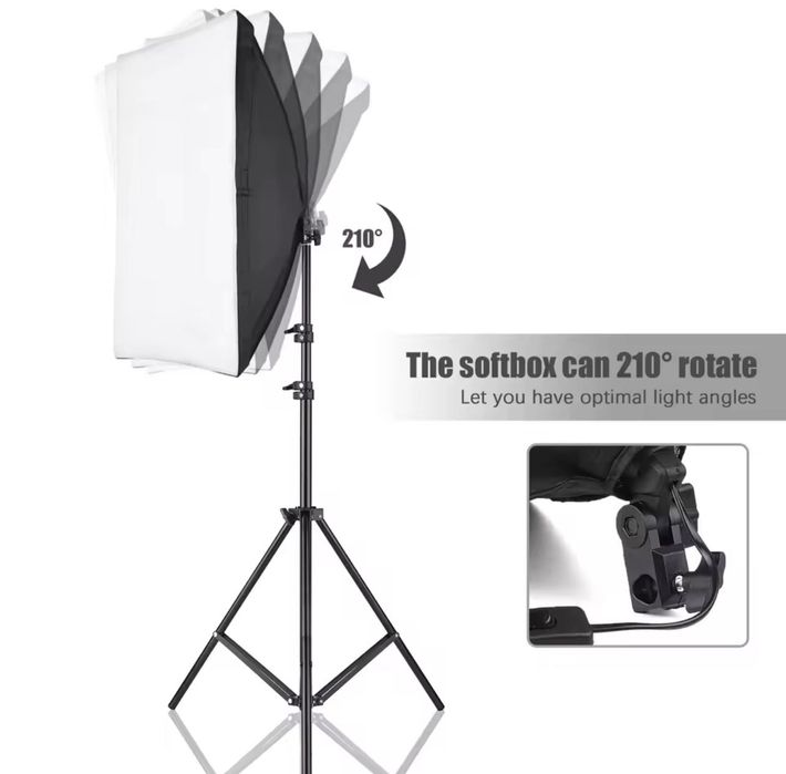2 lampy softbox do sesji zdjęciowych i wideo