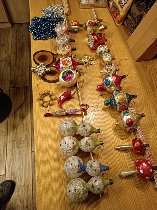 Stare bombki choinkowe PRL vintage retro rustykalne antyk kolekcja hit
