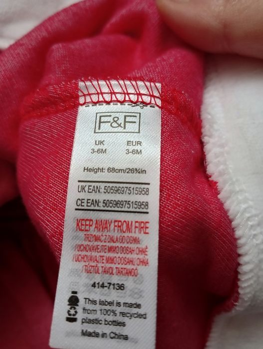 Nowa sukienka świąteczna F&F, sukienka na święta, 3-6 m-cy, 62-68 cm