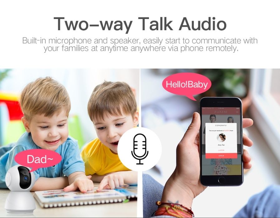 Video Vigilância Camera Segurança Deteção Movimento Rotativa 1080P NEW