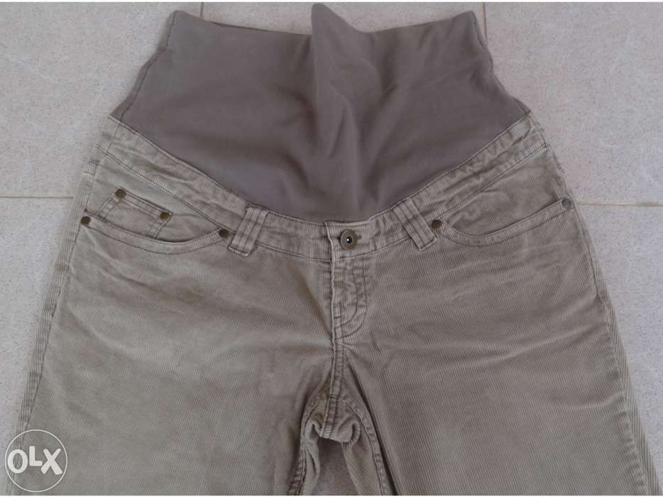 Calças de grávida – h&m mama – XXL – bombazine – beje / castanho claro