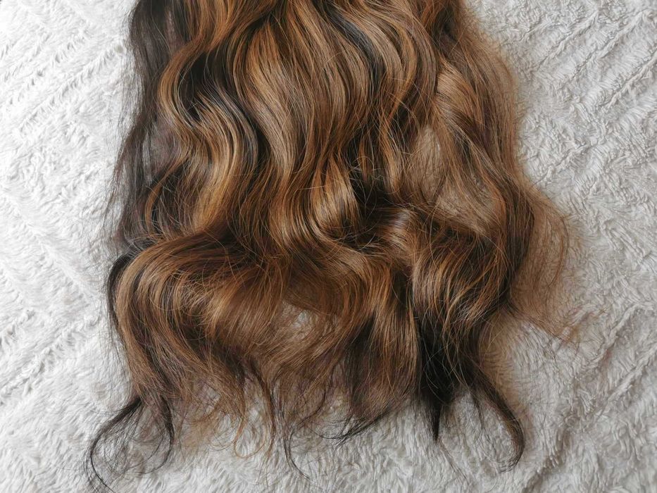 Doczepiane włosy clip in 65 cm pasma kasztanowy brąz