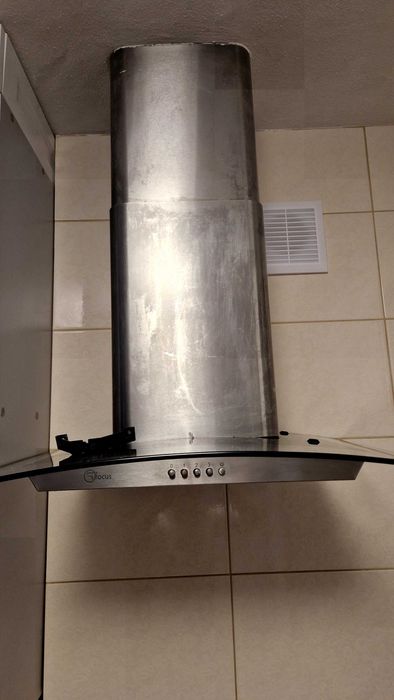 Okap kominowy srebny