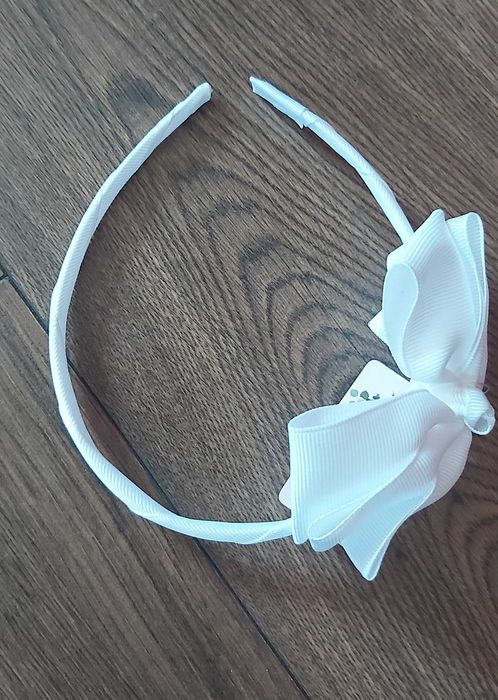 Opaska biała z kokardka