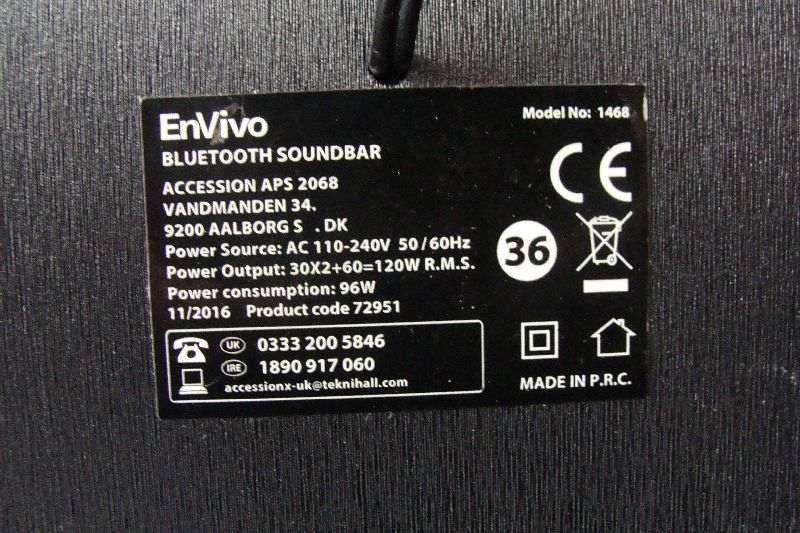 Głośnik Bluetooth Soundbar z subwooferem EnVivo 1468 DVB-T 120W