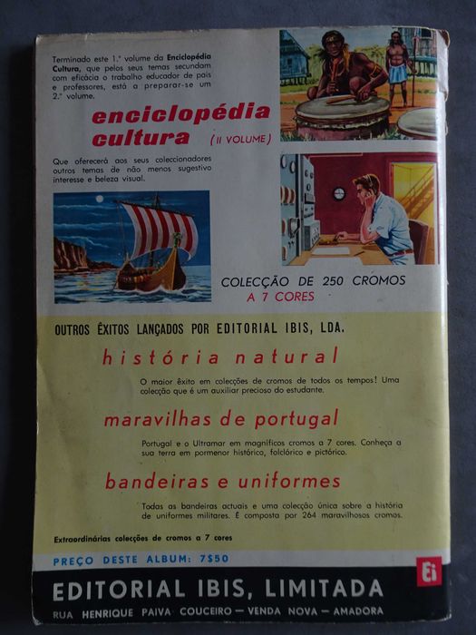 Caderneta de cromos Enciclopédia da Cultura 1º Volume faltam 20 cromos