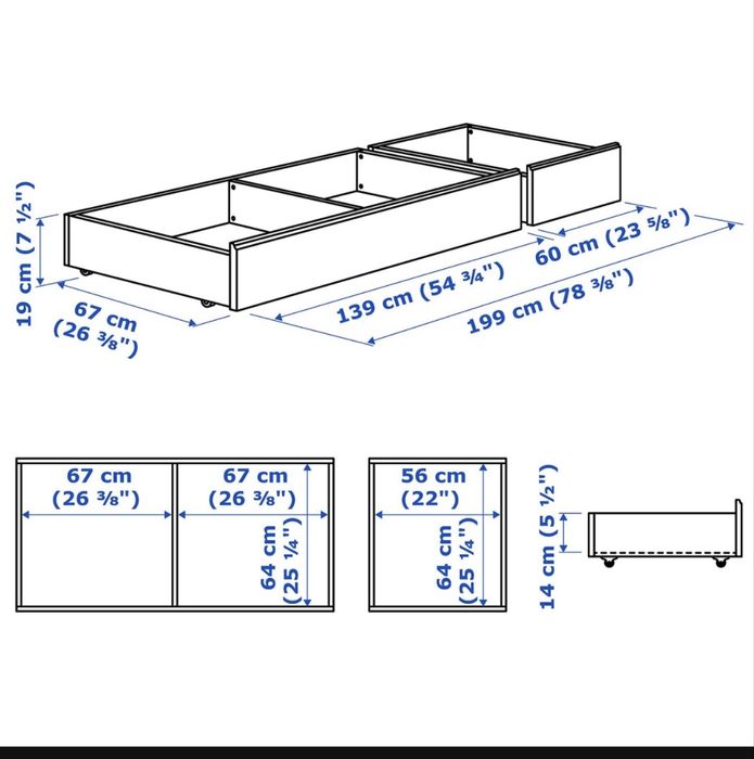 Cama IKEA + estrado + colchão e 4 gavetas