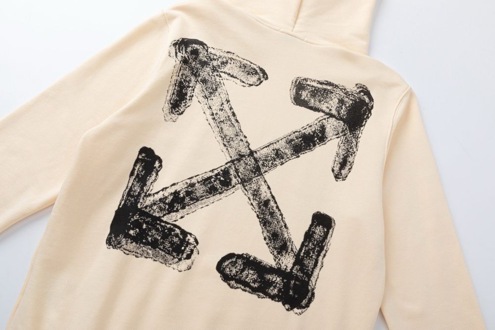 OFF-white худи мужское оверсайз унисекс оригинал бежевое черное