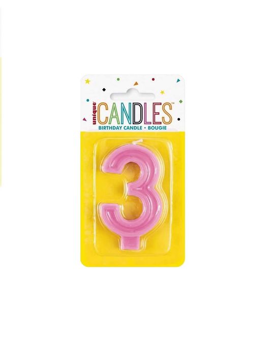 UNIQUE różowa świeczka urodzinowa 3